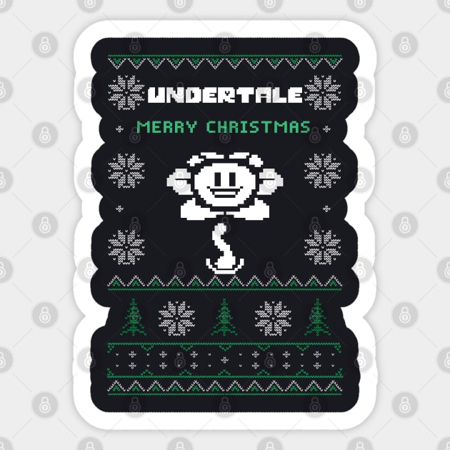 Ugly Christmas Flowey Undertale Sticker by TeeGo